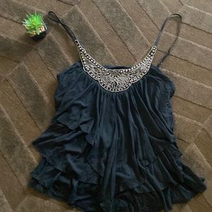 Black Layered Tank Top